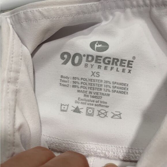 90 degrees by REFLEX | Women’s White Black High Rise Athletic Mesh Leggings - Picture 8 of 9